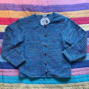 Woven Multicolor Jacket with Color-block Buttons NWT